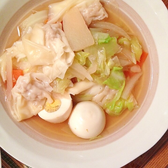 市販のワンタンアレンジ 野菜たっぷりのスープ レシピ 作り方 By みゅうしろ 楽天レシピ 市販のワンタンアレンジ 野菜たっぷりのスープ レシピ 作り方 By みゅうしろ 楽天レシピ